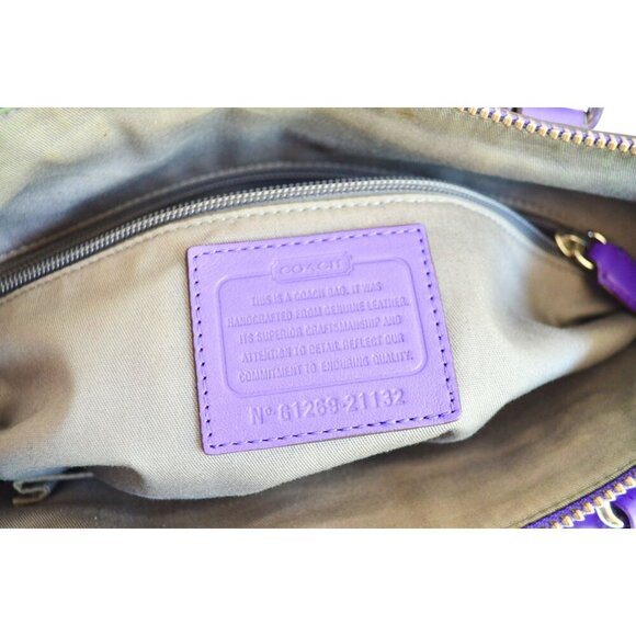 Coach 21132 Molly Purple Ultraviolet Leather Handbag NO CROSSBODY STRAP - Picture 14 of 14